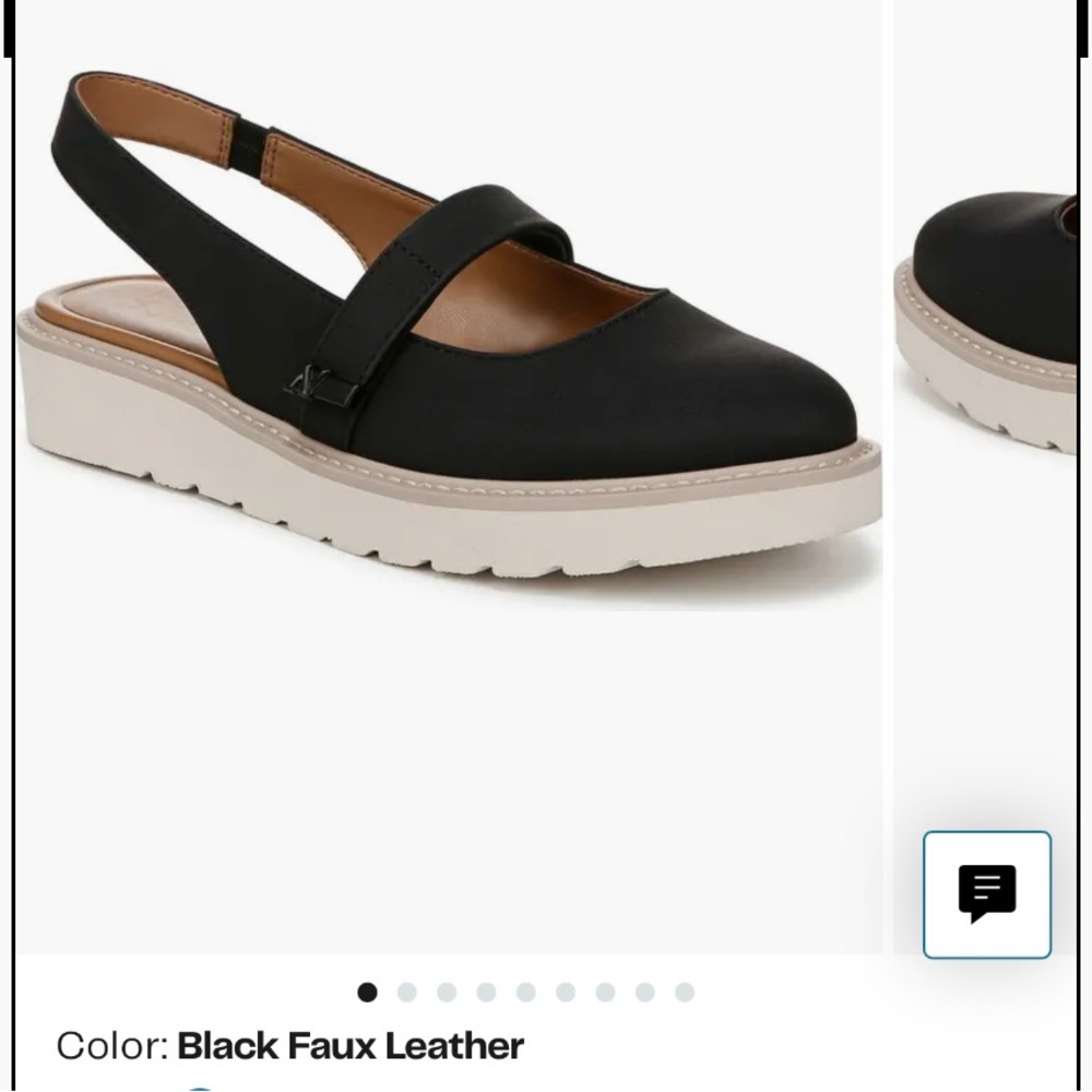 Naturalizer Black Slingback Flats